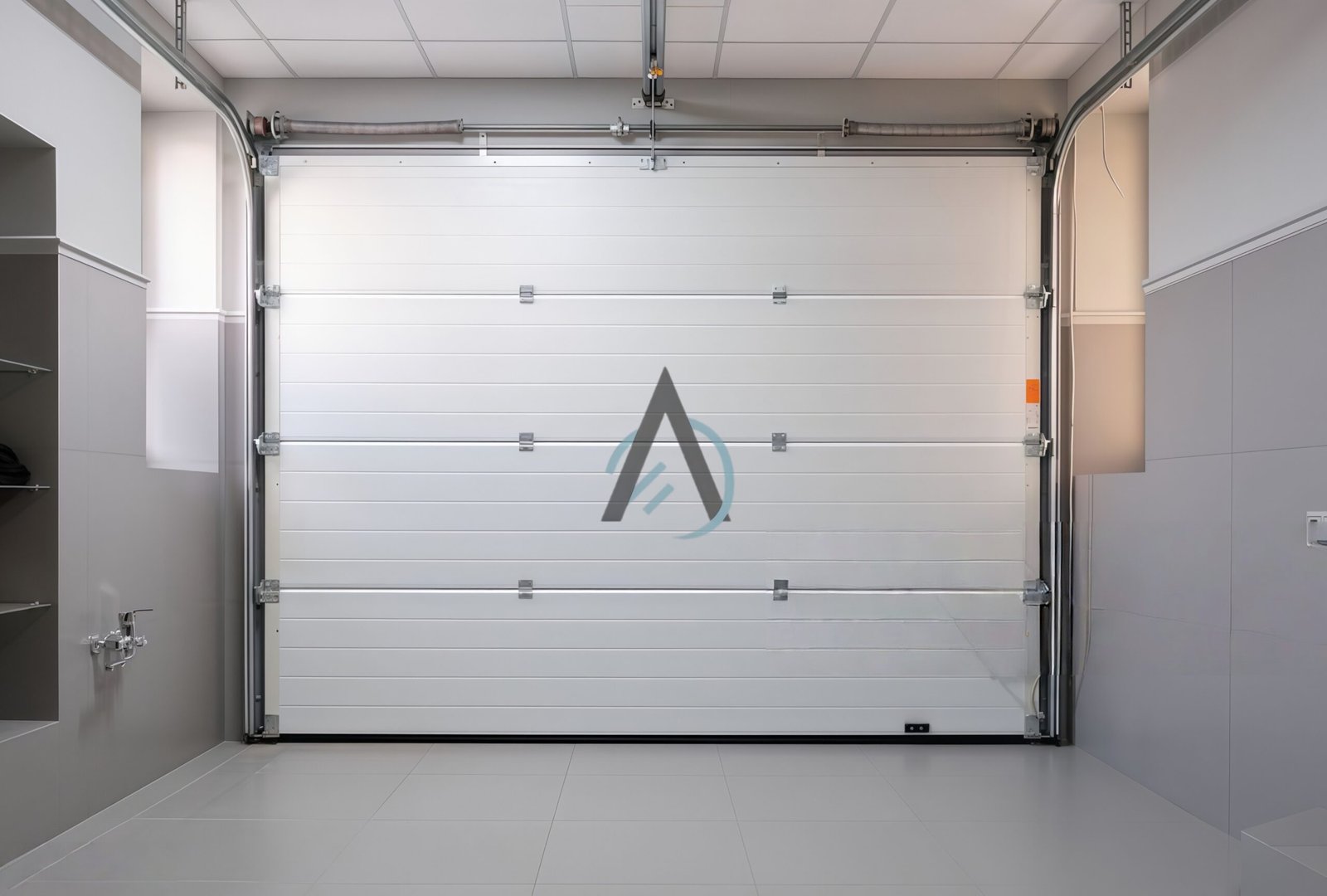 New roller shutters in garage Industrial Sectional Door integrated solution for logistics bays