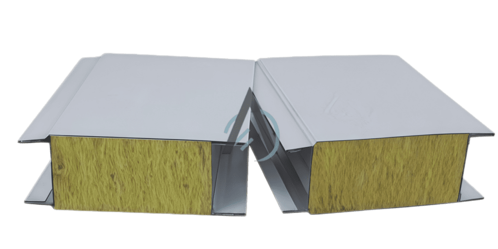 Fire-rated rock wool insulated panel for industrial construction