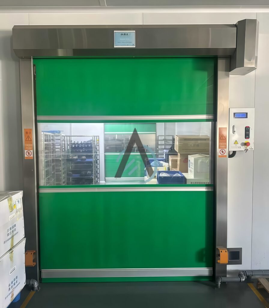 Rapid PVC High-speed door with safety sensors for frequent transit areas